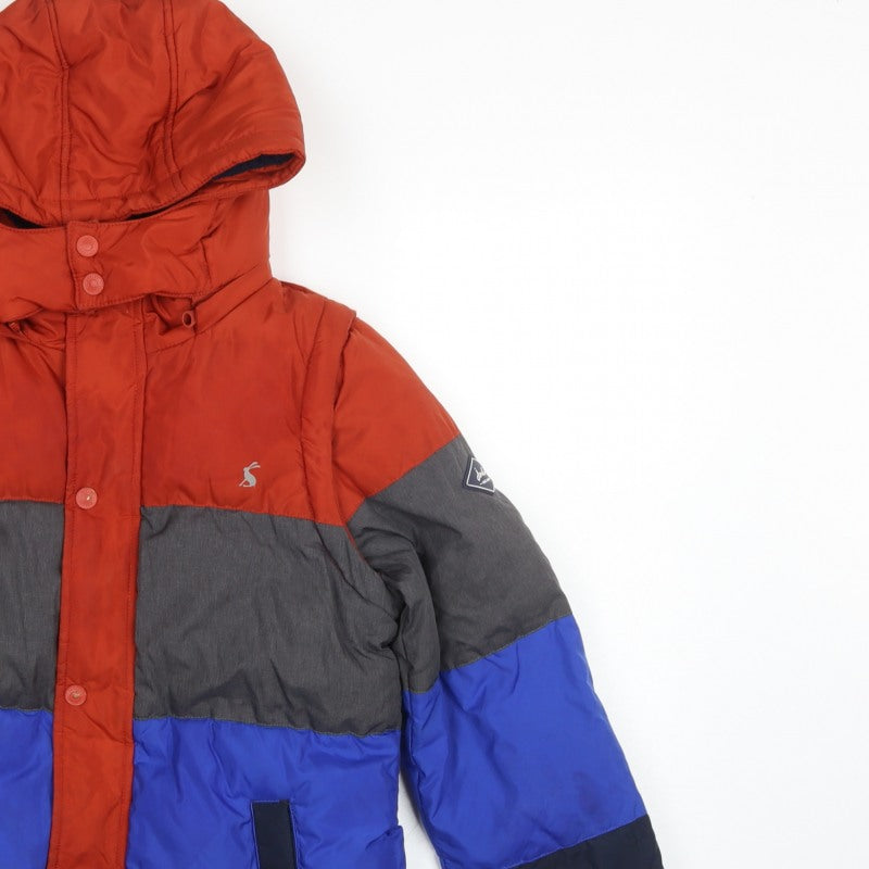 Joules Boys Multicoloured 11 Years Colourblock Hooded Puffer Jacket