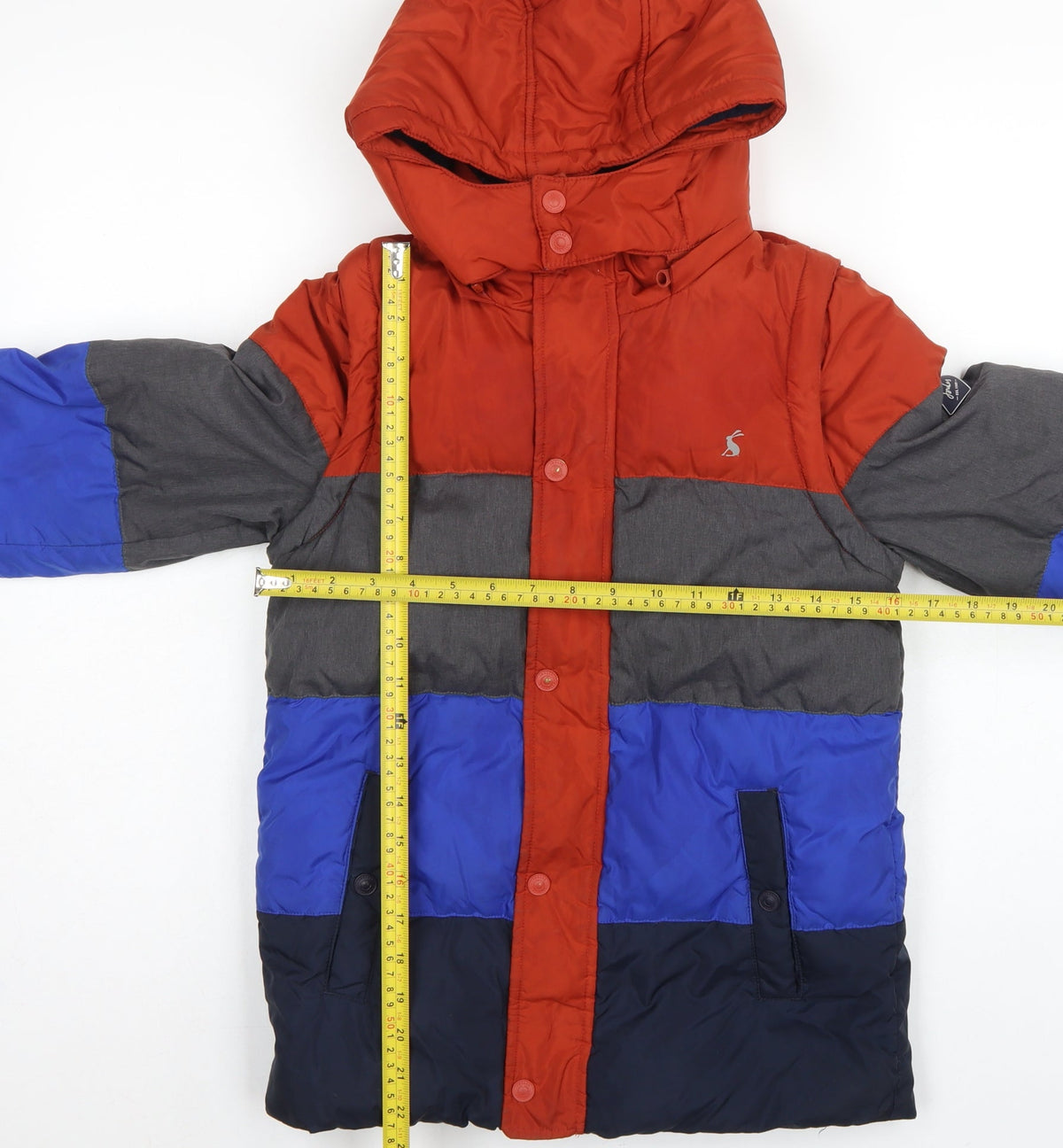 Joules Boys Multicoloured 11 Years Colourblock Hooded Puffer Jacket