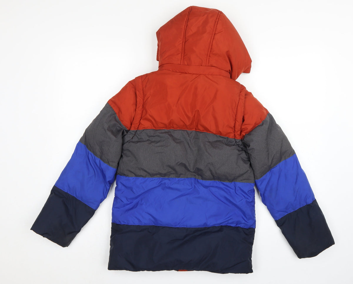 Joules Boys Multicoloured 11 Years Colourblock Hooded Puffer Jacket