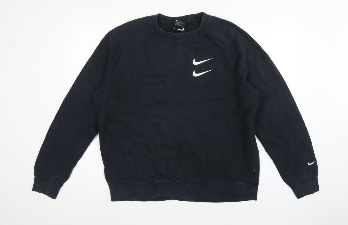 Nike Men’s Black L Pullover Sweatshirt Graphic Print Sports Logo