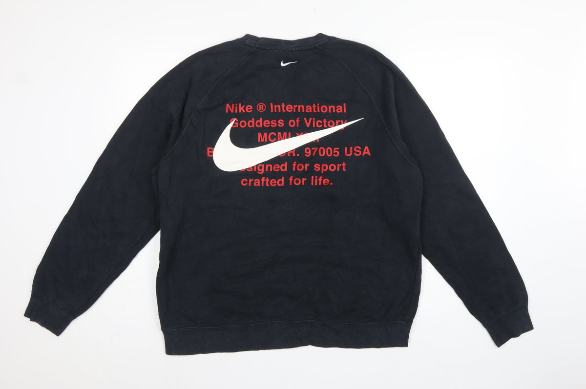 Nike Men’s Black L Pullover Sweatshirt Graphic Print Sports Logo