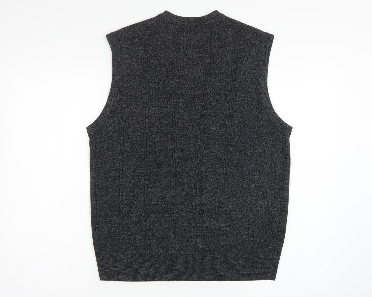Dockers Men’s Grey M V-Neck Knit Sleeveless Pullover Sweater Vest