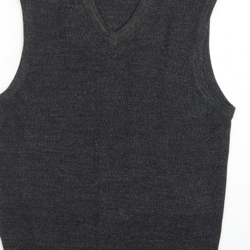 Dockers Men’s Grey M V-Neck Knit Sleeveless Pullover Sweater Vest