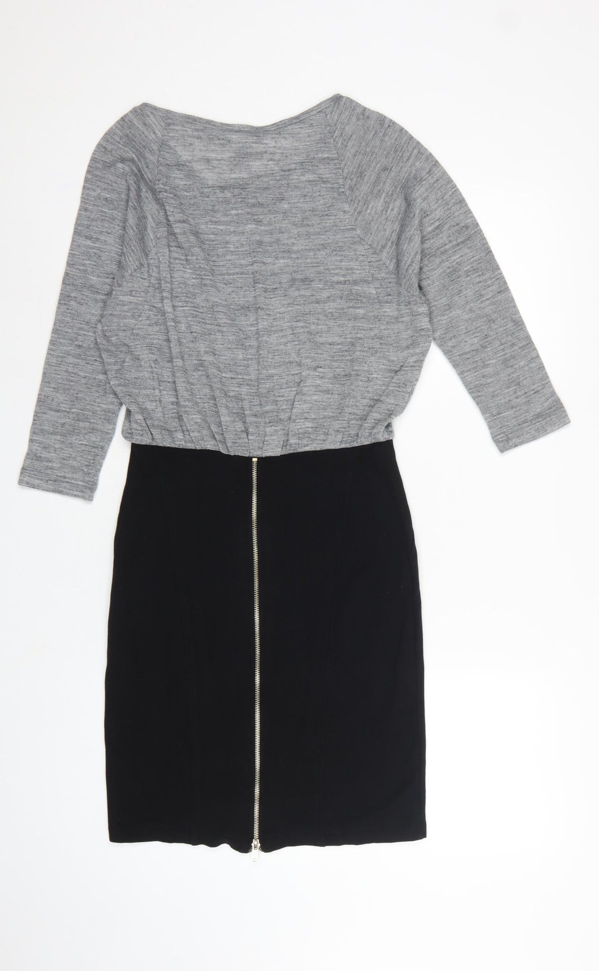 Mango Suit Women’s Grey Black M Jumper Dress Long Sleeve Zip