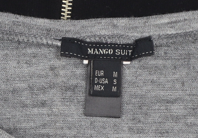Mango Suit Women’s Grey Black M Jumper Dress Long Sleeve Zip