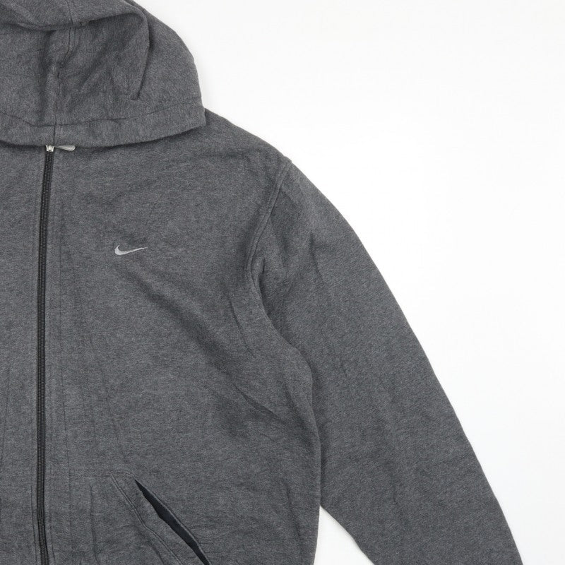 Nike Men’s Grey XL Full Zip Hooded Logo Fleece Hoodie