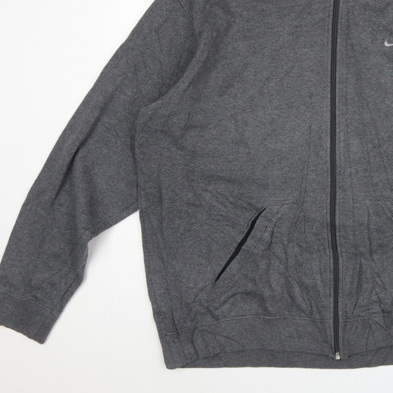 Nike Men’s Grey XL Full Zip Hooded Logo Fleece Hoodie