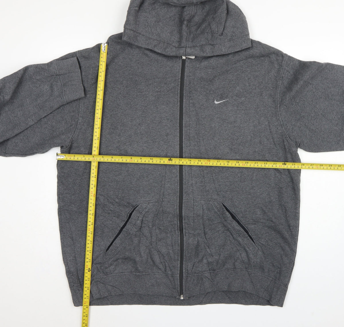 Nike Men’s Grey XL Full Zip Hooded Logo Fleece Hoodie