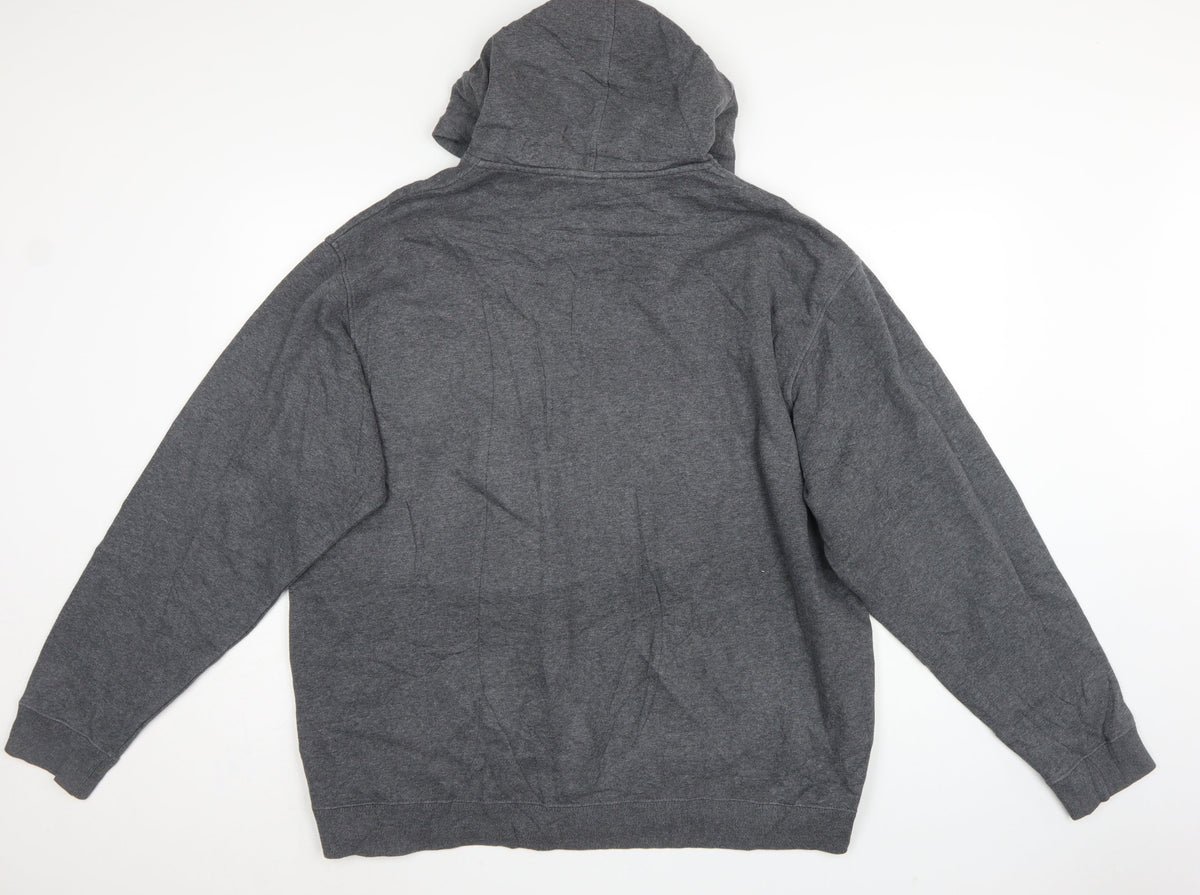 Nike Men’s Grey XL Full Zip Hooded Logo Fleece Hoodie