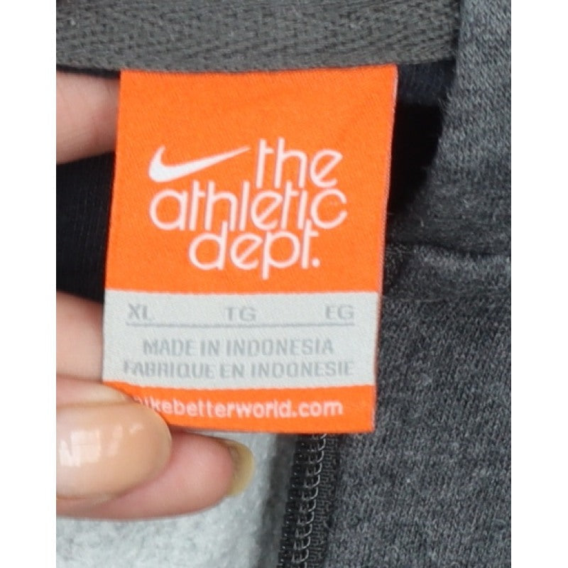 Nike Men’s Grey XL Full Zip Hooded Logo Fleece Hoodie