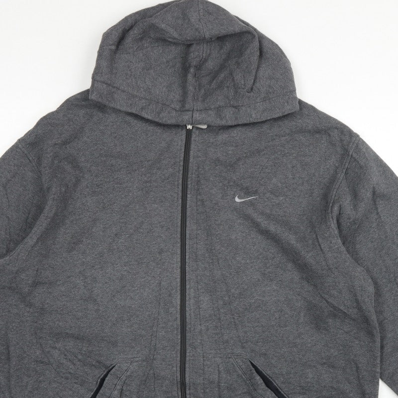 Nike Men’s Grey XL Full Zip Hooded Logo Fleece Hoodie