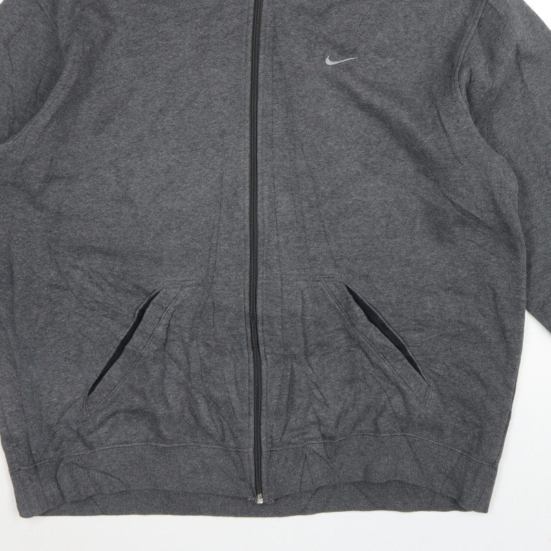 Nike Men’s Grey XL Full Zip Hooded Logo Fleece Hoodie