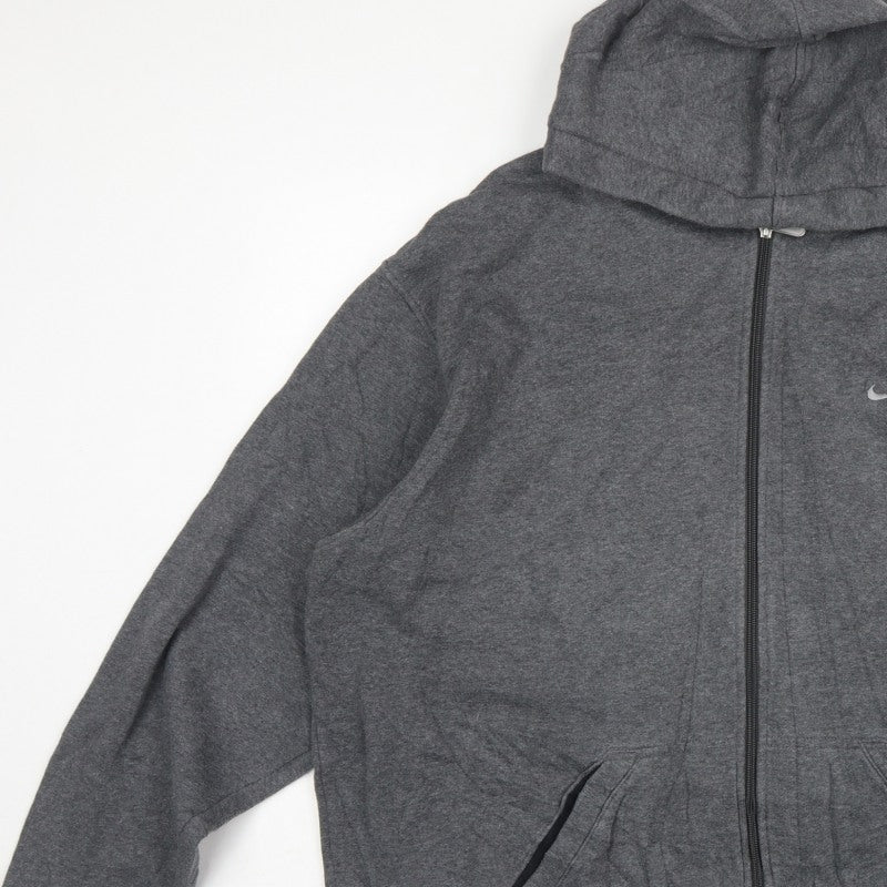 Nike Men’s Grey XL Full Zip Hooded Logo Fleece Hoodie