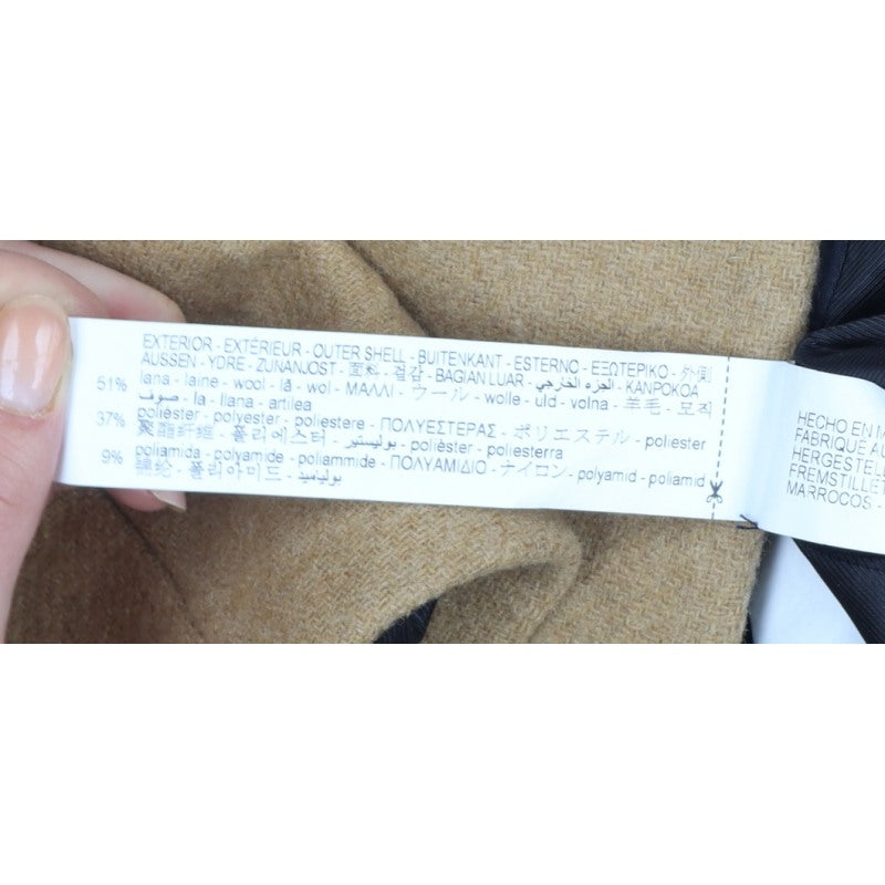 Zara Women Brown Wool Blend Long Overcoat Size M Classic Button Coat