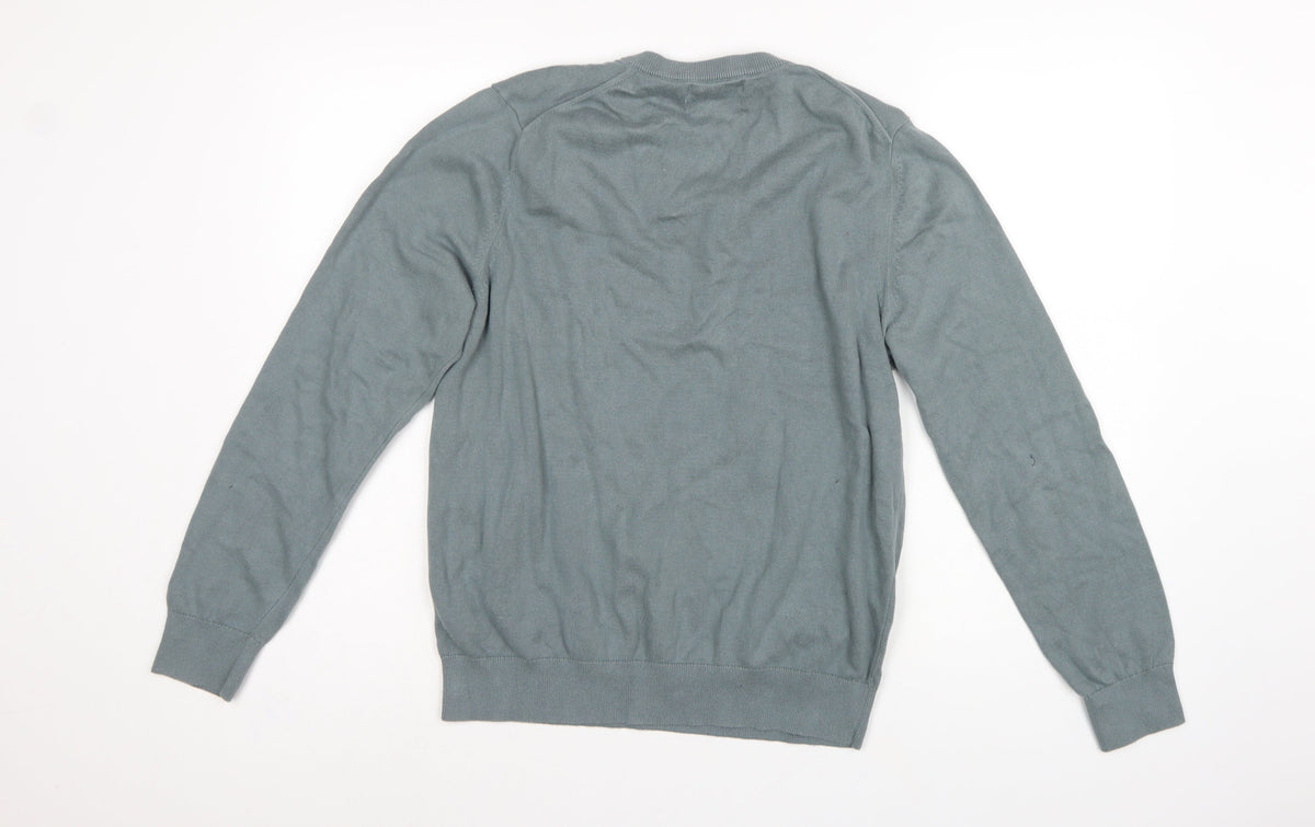 Brand and care label for Marks and Spencer Men’s Grey M V-Neck Pure Cotton jumper