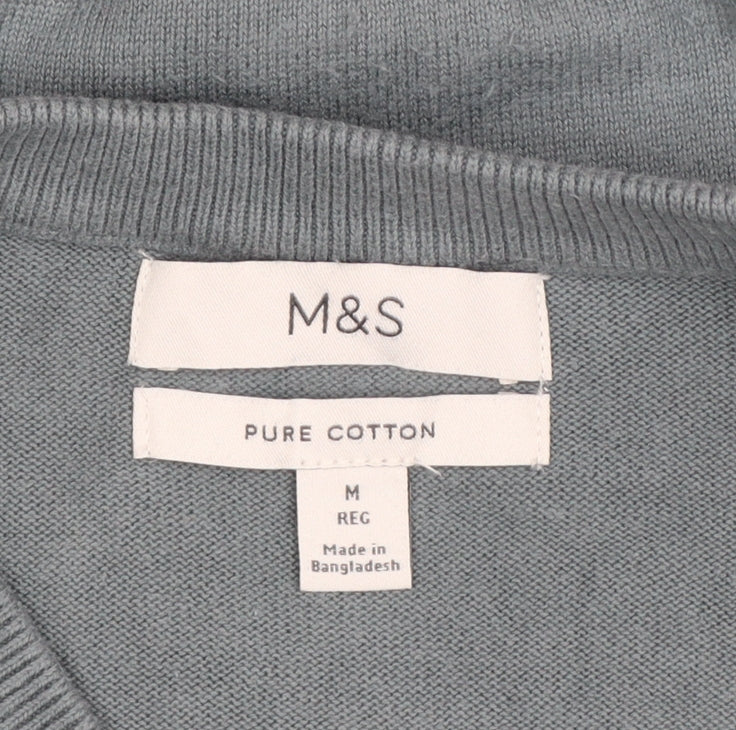Additional view of Marks and Spencer Men’s Grey M V-Neck Pure Cotton jumper