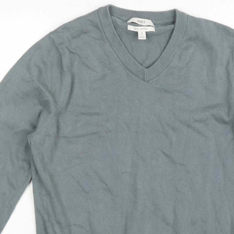 Additional view of Marks and Spencer Men’s Grey M V-Neck Pure Cotton jumper