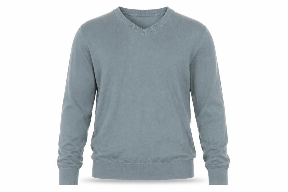 Front view of Marks and Spencer Men’s Grey M V-Neck Pure Cotton jumper
