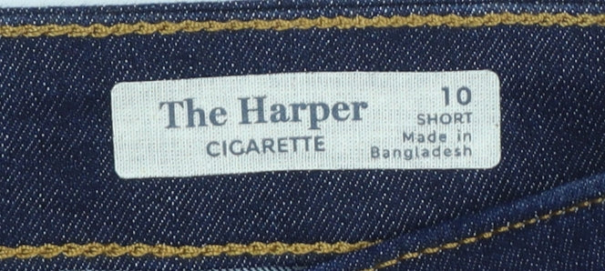 Marks & Spencer Women's Blue UK 10 Short Harper Cigarette Jeans