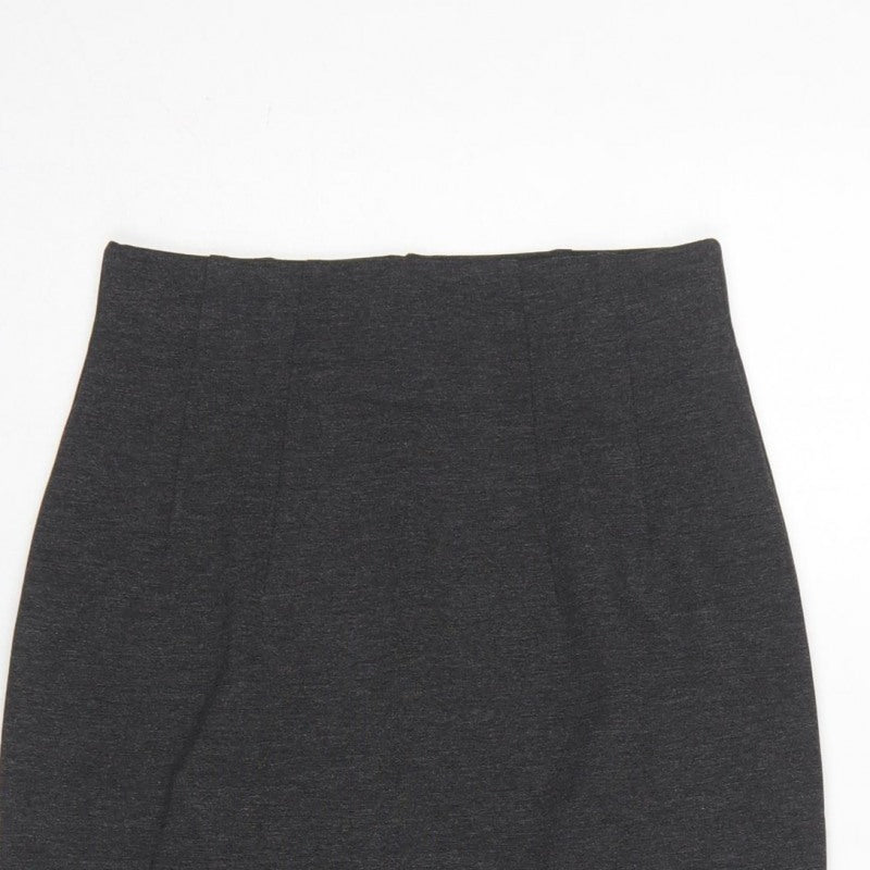 Marks and Spencer Women Grey Marl UK 6 Pencil Knee Length Skirt