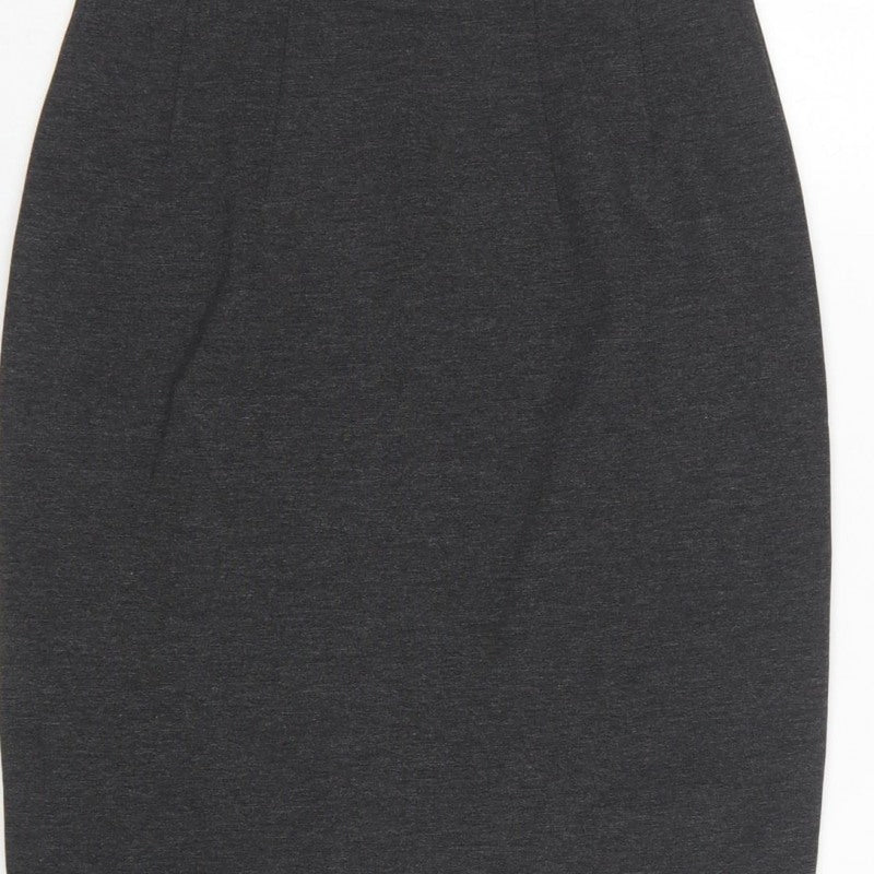 Marks and Spencer Women Grey Marl UK 6 Pencil Knee Length Skirt