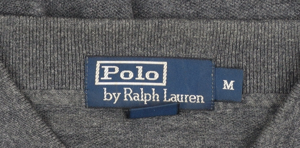 Polo Ralph Lauren Men's Grey M Long Sleeve Embroidered Logo Polo Shirt