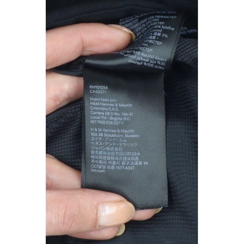 H&M Women Black UK 10 Tailored Single-Breasted Lined Blazer