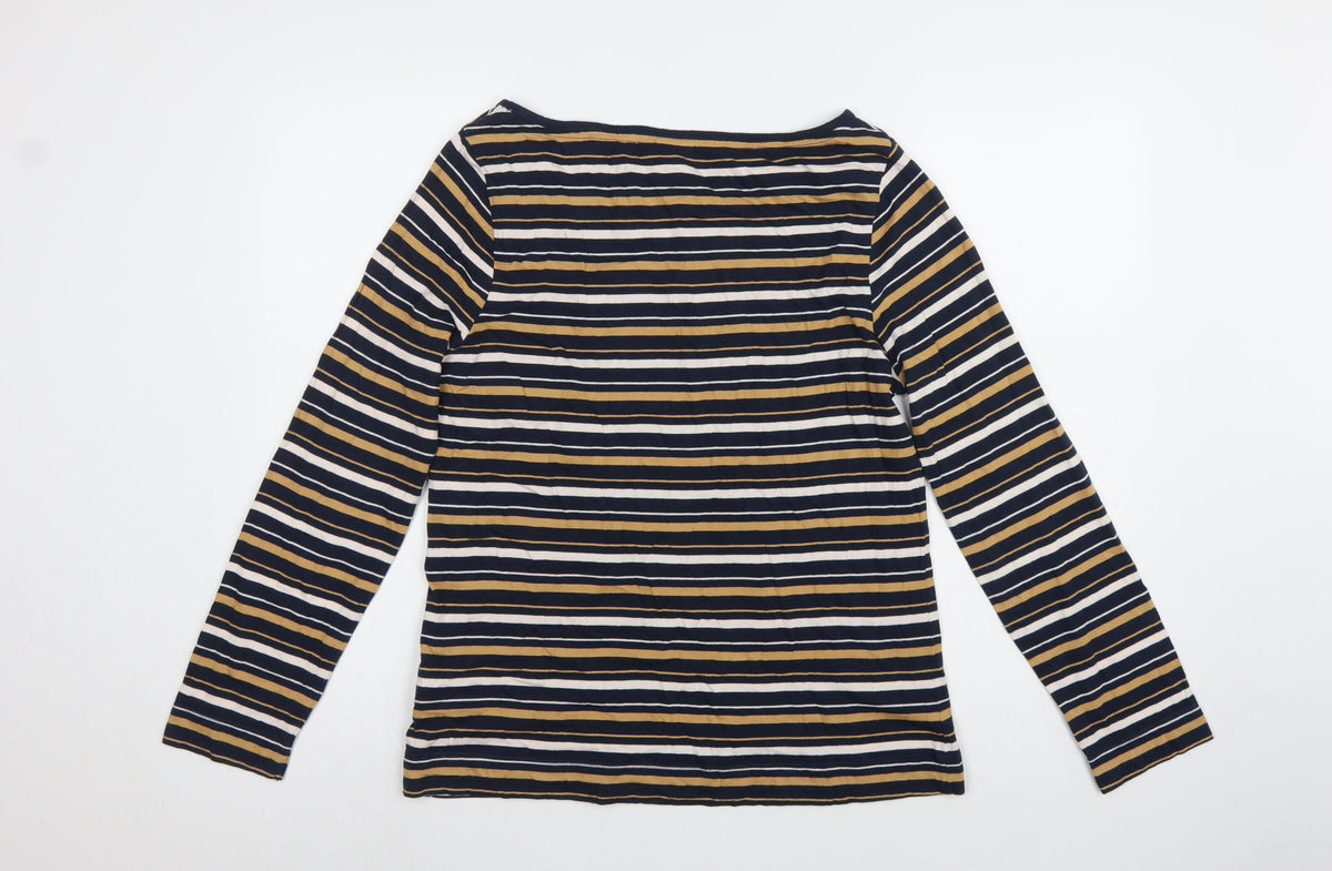 Weird Fish Women’s Multicoloured Stripe Cotton Jersey Top UK 14