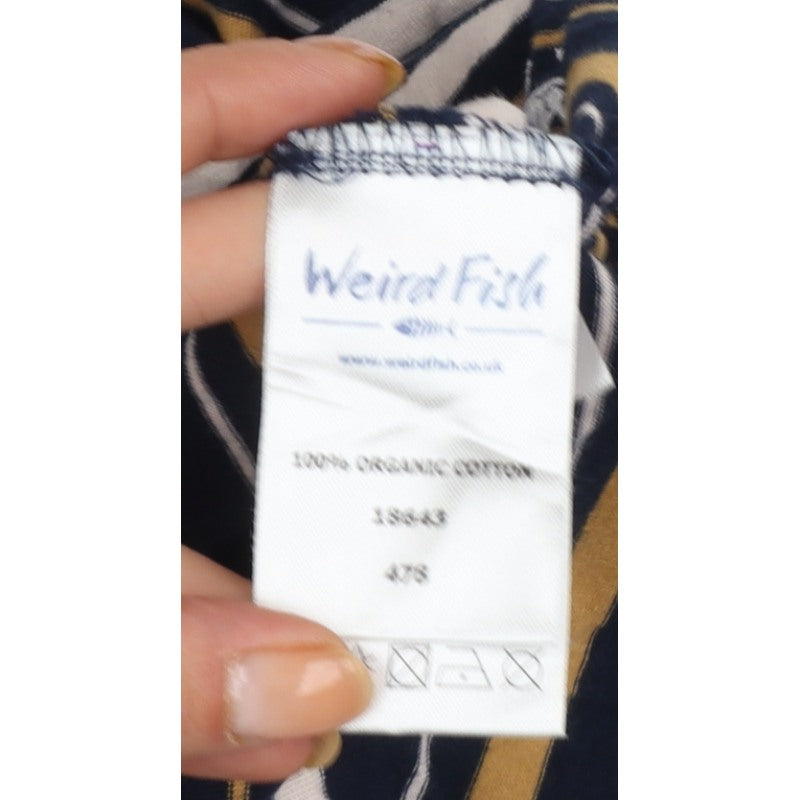 Weird Fish Women’s Multicoloured Stripe Cotton Jersey Top UK 14
