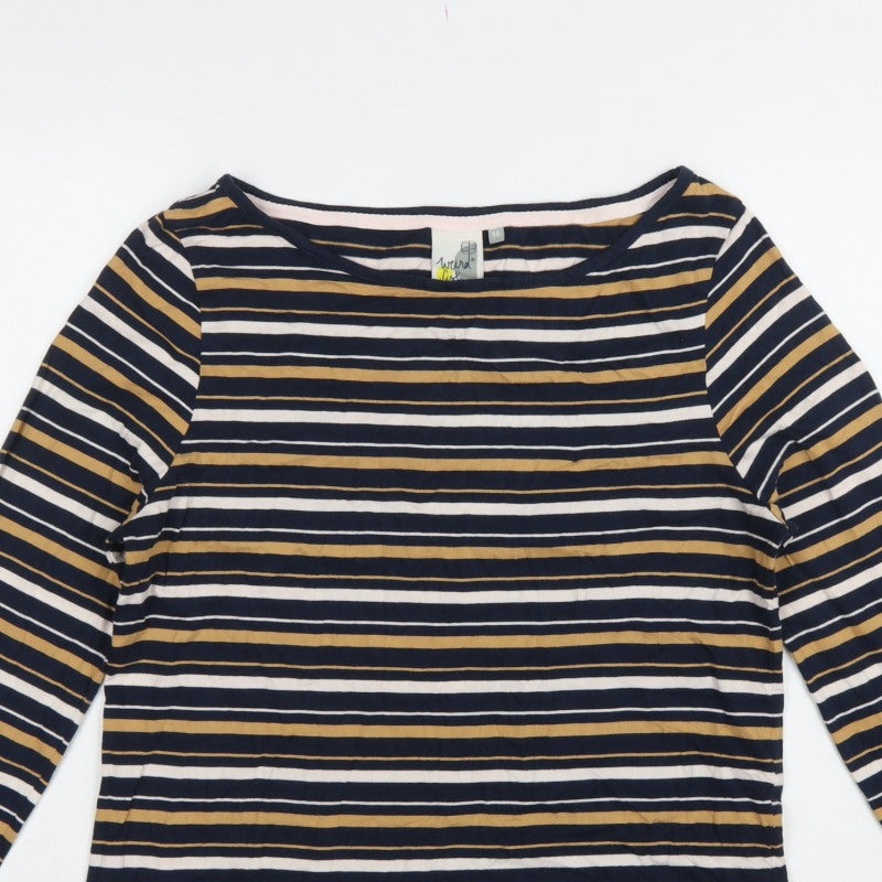 Weird Fish Women’s Multicoloured Stripe Cotton Jersey Top UK 14