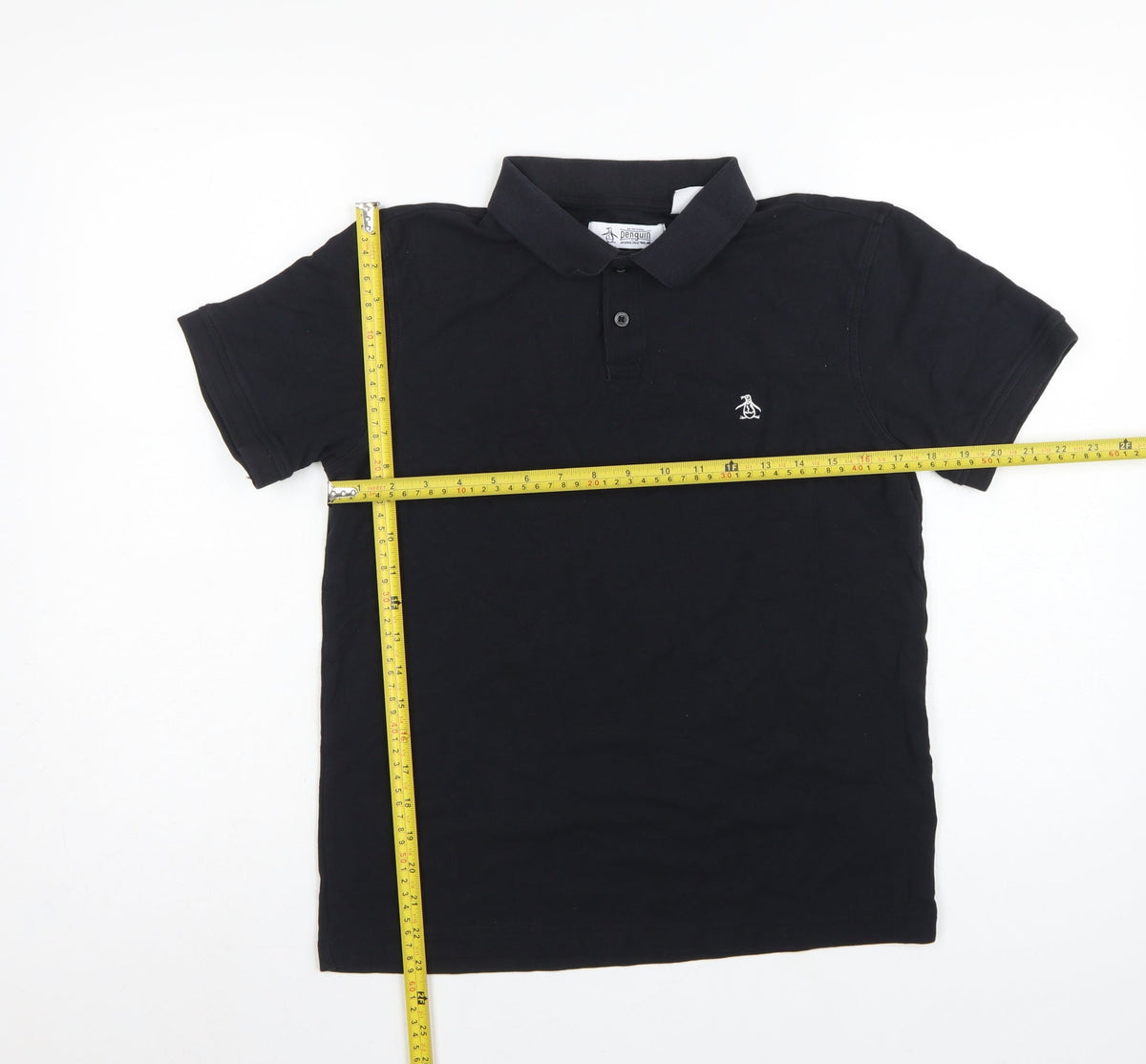 Original Penguin Men’s Black S Cotton Logo Short Sleeve Polo Shirt