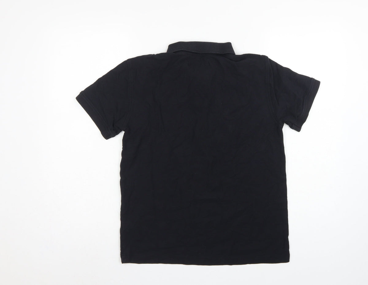 Original Penguin Men’s Black S Cotton Logo Short Sleeve Polo Shirt