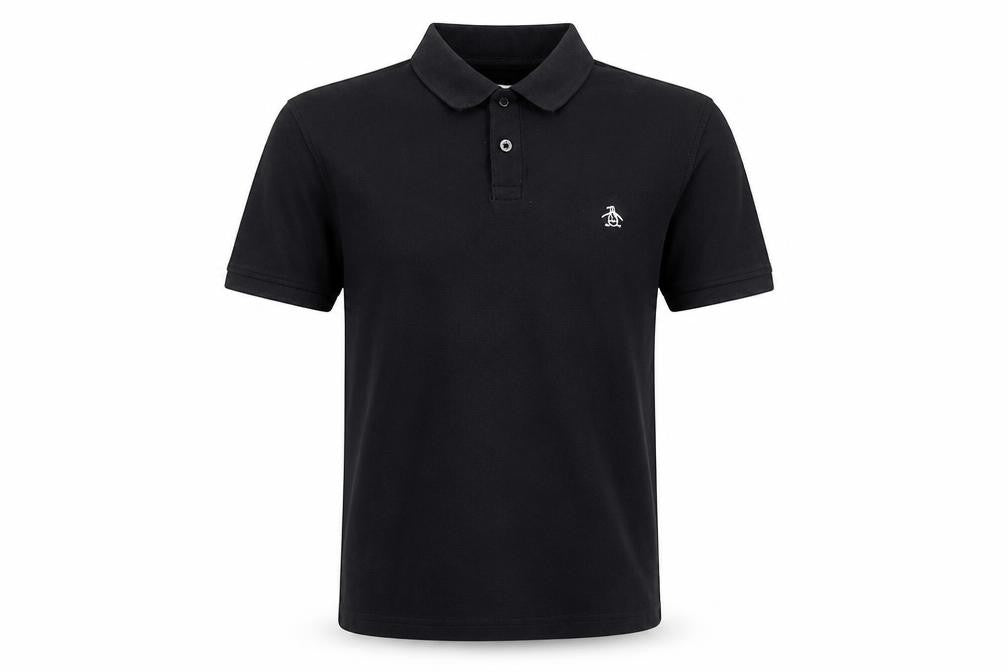 Original Penguin Men’s Black S Cotton Logo Short Sleeve Polo Shirt