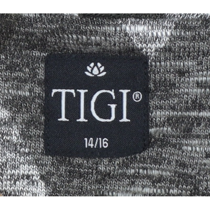 TIGI Women Grey Argyle Cowl Neck Knit Tunic Top UK 14/16