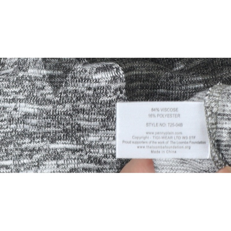 TIGI Women Grey Argyle Cowl Neck Knit Tunic Top UK 14/16