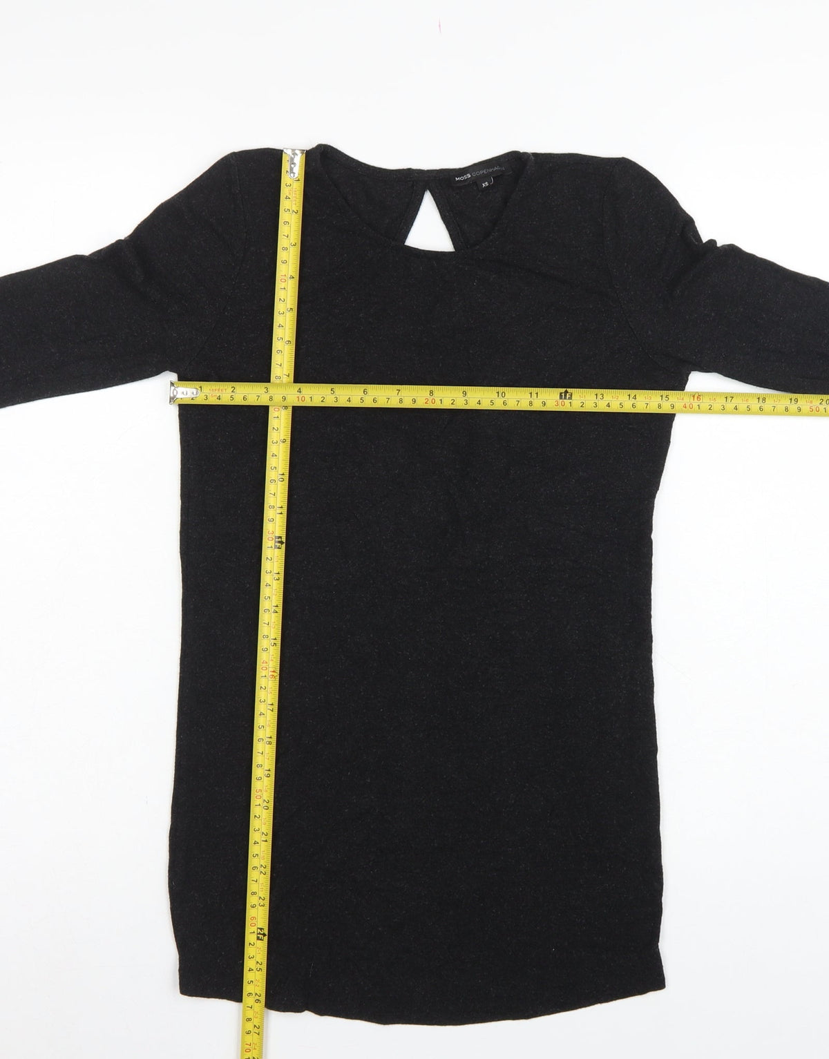Moss Copenhagen Women Black XS Noomi Wool Knit Open Back Long Sleeve Top