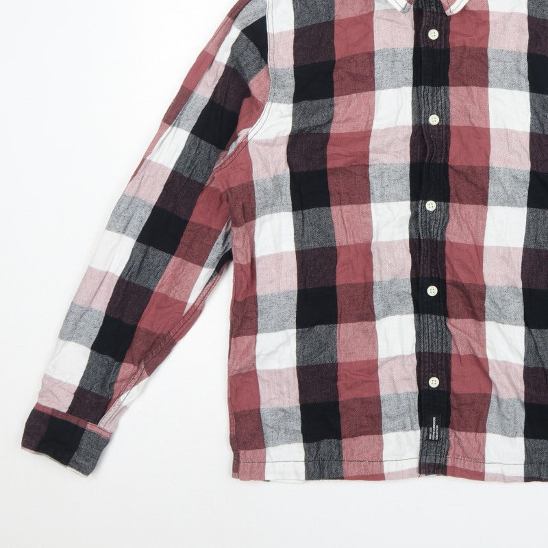 Hollister Men’s XL Multicolour Plaid Hooded Button-Up Shirt
