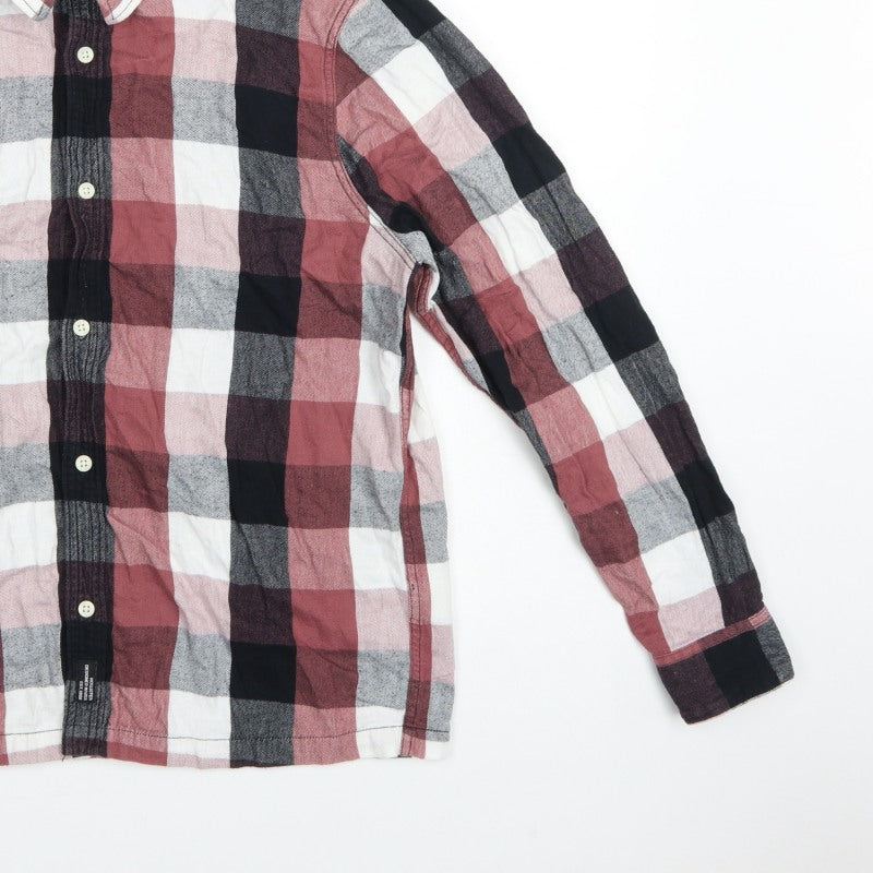 Hollister Men’s XL Multicolour Plaid Hooded Button-Up Shirt
