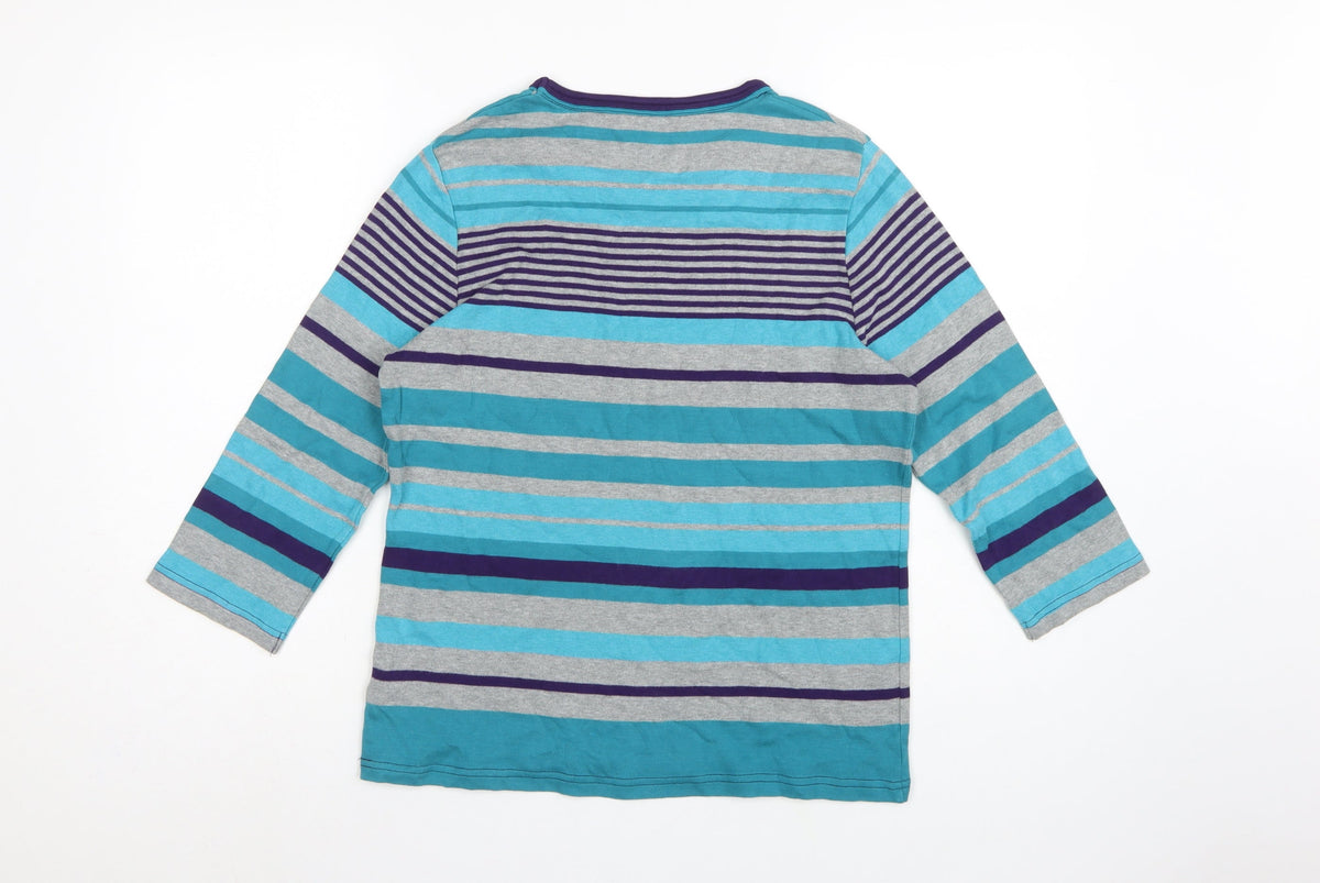 Maine Women's Multicoloured UK 16 Ringer Striped Cotton Long Sleeve Top