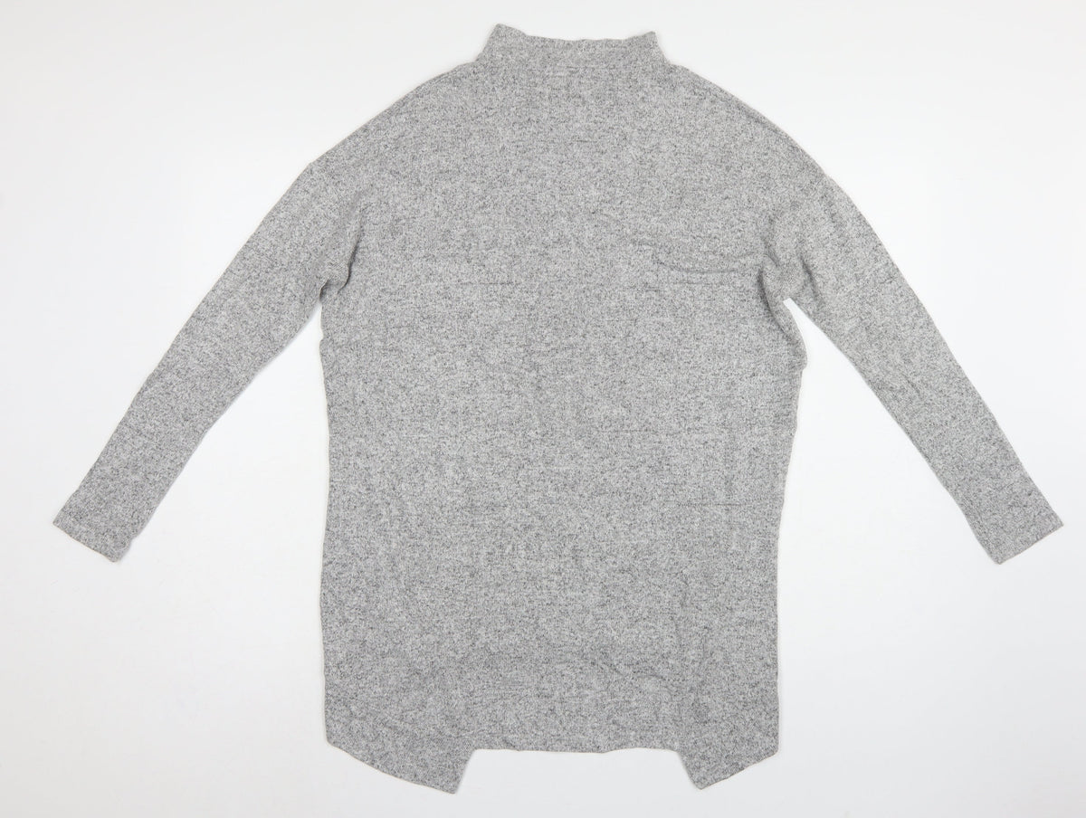 River Island Women Grey UK 8 Tunic Mock Neck Aspire to Inspire Long Sleeve