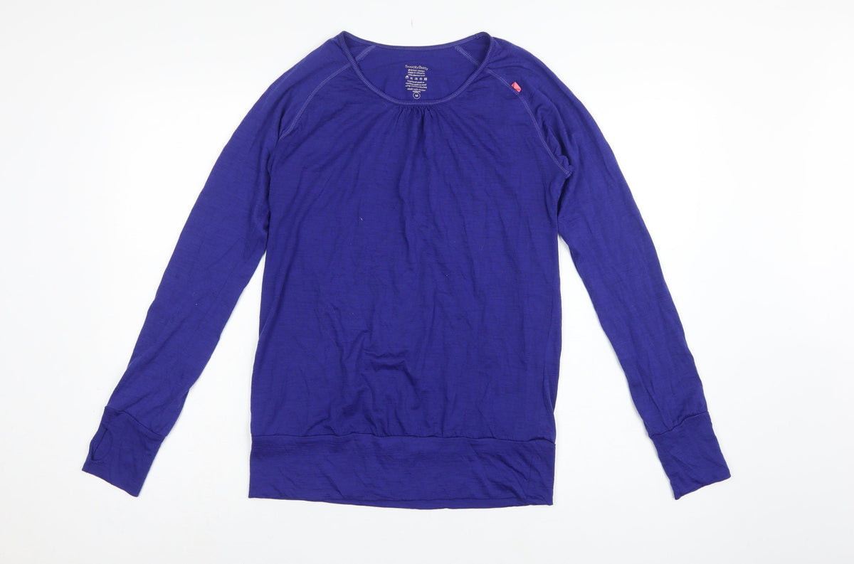 Sweaty Betty Women’s Blue M Merino Wool Long Sleeve Athletic Top