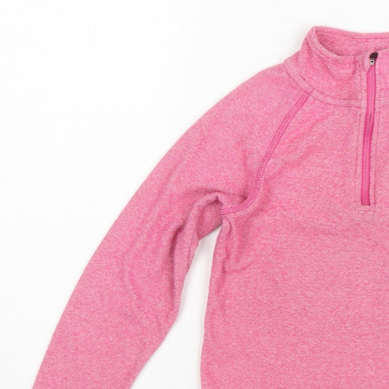 Trespass Girls Pink 5-6 Years 1/4 Zip Fleece Pullover Sweatshirt