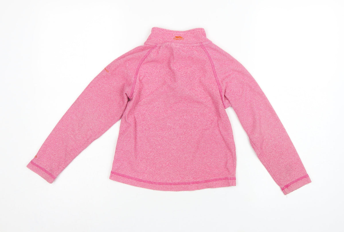 Trespass Girls Pink 5-6 Years 1/4 Zip Fleece Pullover Sweatshirt