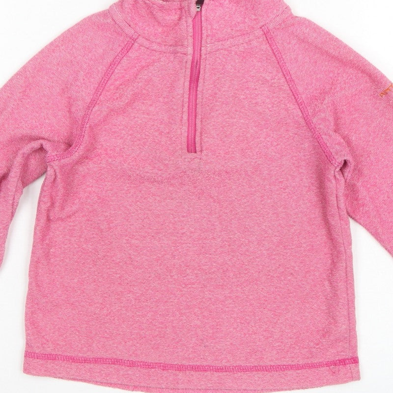 Trespass Girls Pink 5-6 Years 1/4 Zip Fleece Pullover Sweatshirt