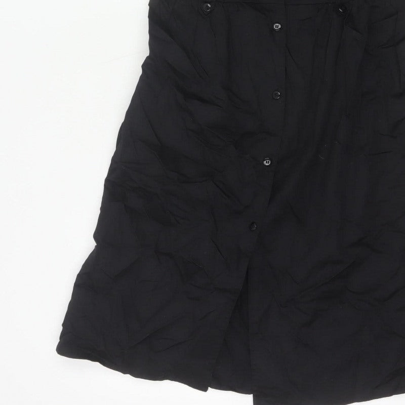 Jasper Conran Women Black UK 8 Cotton Collared Shirt Dress