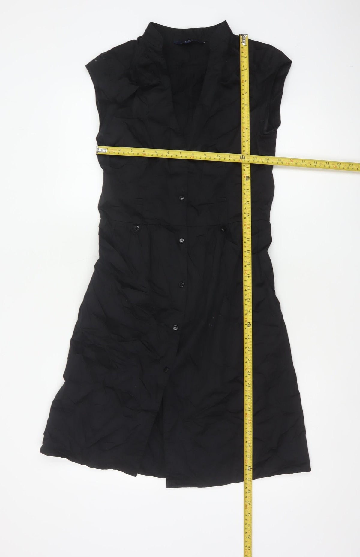 Jasper Conran Women Black UK 8 Cotton Collared Shirt Dress