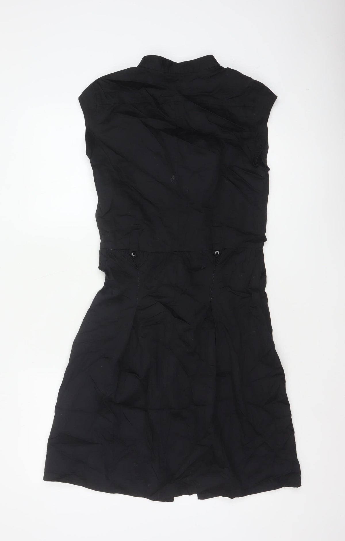 Jasper Conran Women Black UK 8 Cotton Collared Shirt Dress