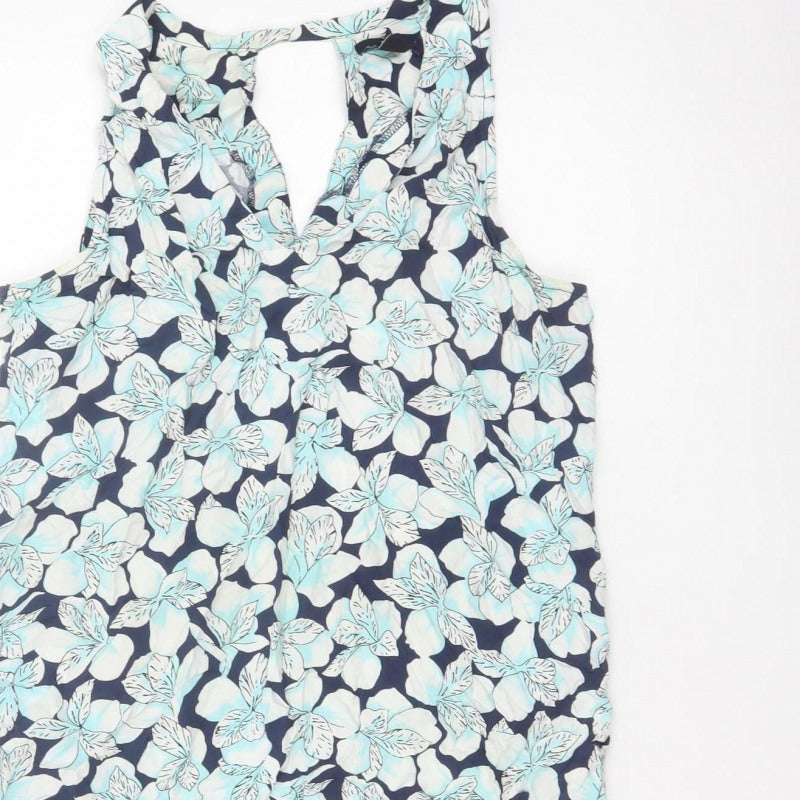 Gap Women’s Blue Floral V-Neck Sleeveless Camisole Tank Top M