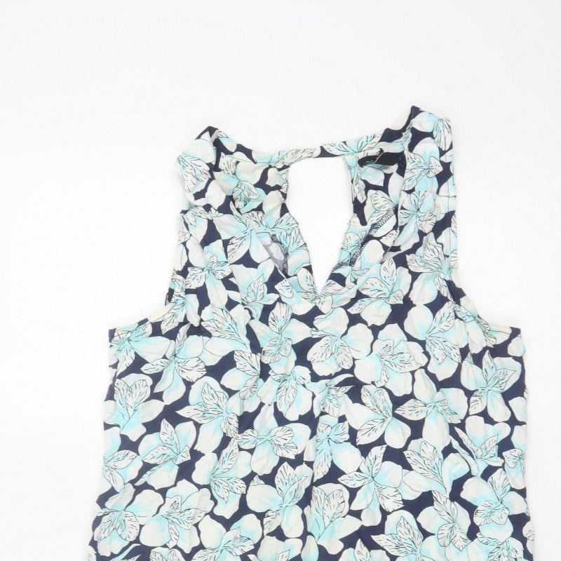 Gap Women’s Blue Floral V-Neck Sleeveless Camisole Tank Top M