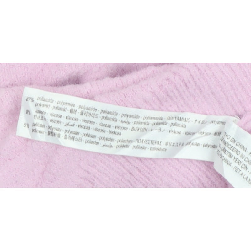 Bershka Women’s Pink UK 6 Mock Neck Knit Pullover Jumper